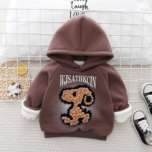 Autumn and winter boys plus velvet padded sweater coat